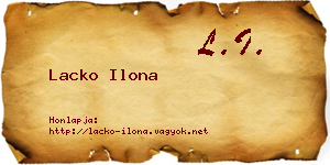 Lacko Ilona névjegykártya